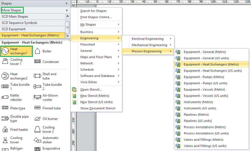 Visio add equipment